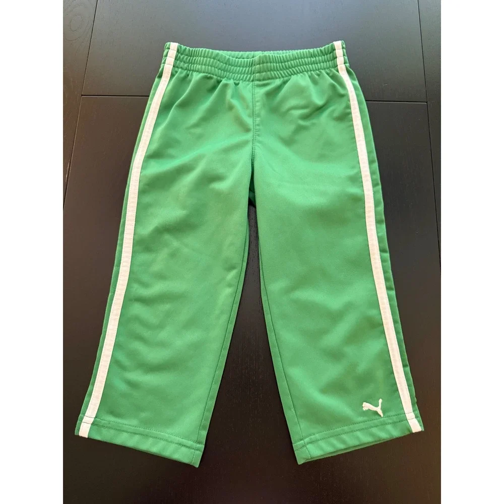 Puma Toddler 2-PC Track Suit Set Size 24 Months Green Zip-Up Jacket Sweatpant